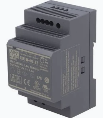 54W 12V 4.5A Low Profile DIN Rail Power Supply