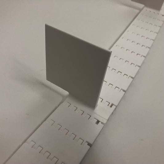 Inner flighted section of packaging conveyor belt for CURO